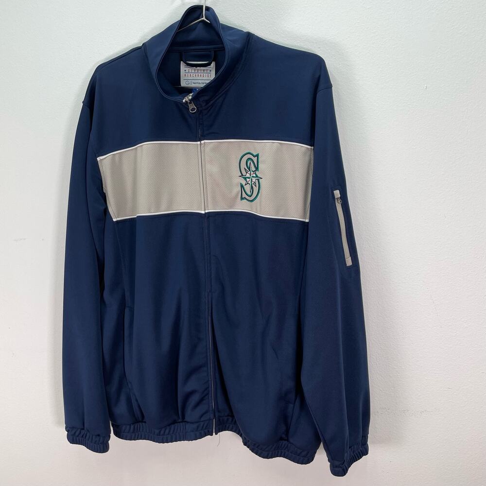 Mariners Baseball Lightweight Jacket Coat Blue Me… - image 3